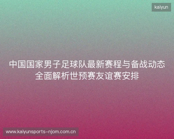 中国国家男子足球队最新赛程与备战动态全面解析世预赛友谊赛安排